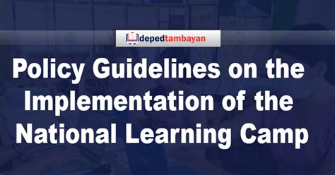 national learning camp ppt|Policy Guidelines on the Implementation of the .